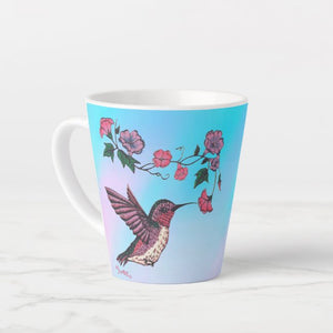 Hummingbird & Flowers - Latte Mug