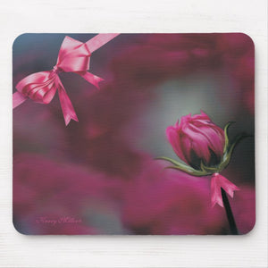 Pink Rosebud - Mouse Pad