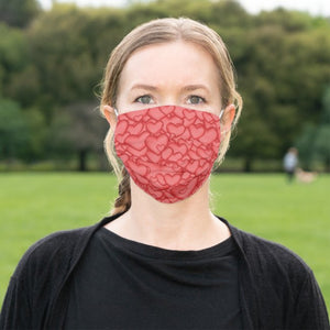 Hearts On Pink Background - Cloth Face Mask