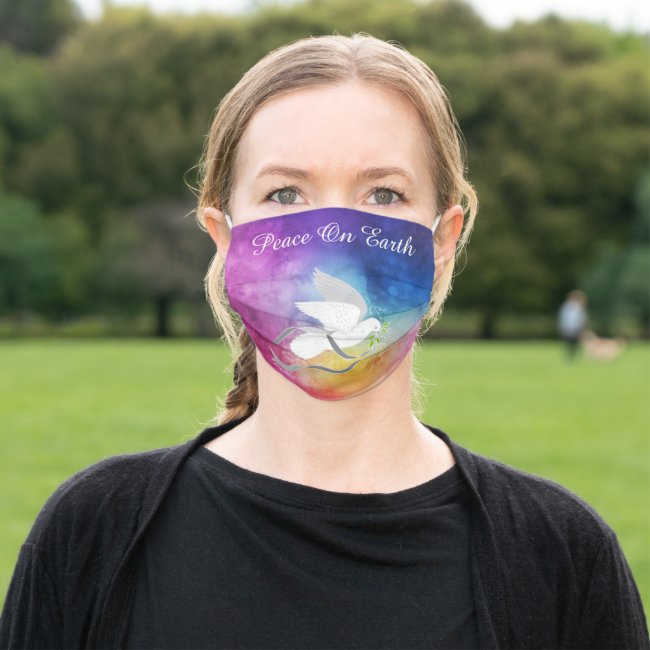 Peace On Earth & White Dove -  Cloth Face Mask