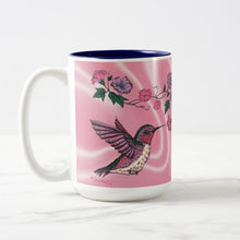 Load image into Gallery viewer, Hummingbird and Flowers - Two-Tone Coffee Mug