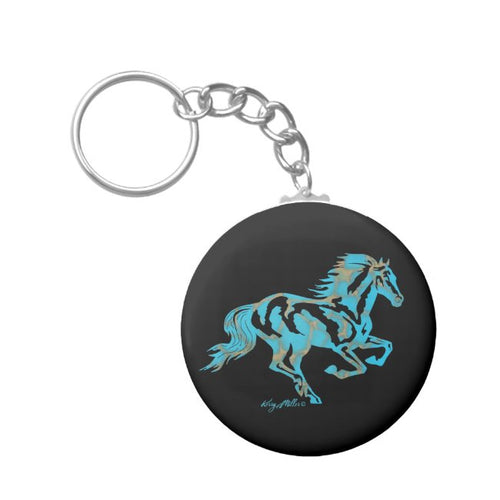 Turquoise Horse Silhouette - Keychain