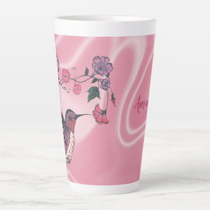 Hummingbird & Flowers - Latte Mug