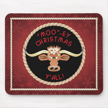 Load image into Gallery viewer, Longhorn Steer - Christmas Mouse Pad