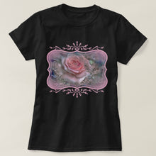 Load image into Gallery viewer, Pink Rose &amp; Floral Border -Women&#39;s T-Shirt