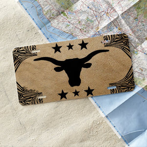 Longhorn Steer Silhouette - License Plate