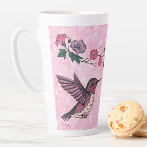 Hummingbird & Flowers - Latte Mug