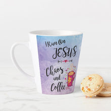 Load image into Gallery viewer, I Run On Jesus, Chaos and Coffee - Latte Mug