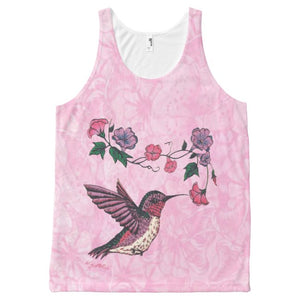 Hummingbird & Flowers - All-Over-Print -  Women's Tank Top