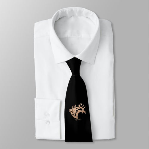 Bull Elk Silhouette - Neck Tie