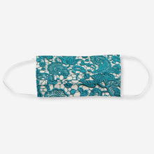 Load image into Gallery viewer, Teal Floral Embroidery - Cloth Face Mask