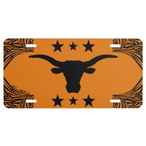 Longhorn Steer Silhouette - License Plate