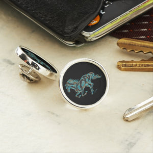 Turquoise Horse Silhouette - Lapel Pin