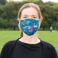 Load image into Gallery viewer, Blue Flowers &amp; Pink Butterfly - Cloth Face Mask