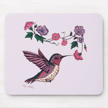 Load image into Gallery viewer, Hummingbird &amp; Flowers - Mouse Pad