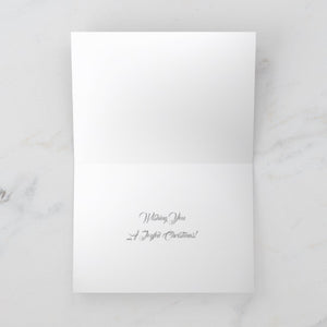 White & Silver Christmas Poinsettia  -Christmas Card