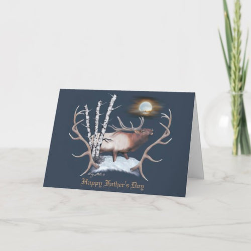 Bugling Bull Elk Holiday - Greeting Card