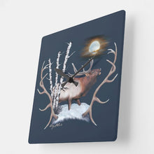 Load image into Gallery viewer, Bull Elk - Square Wall Clock