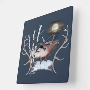 Bull Elk - Square Wall Clock