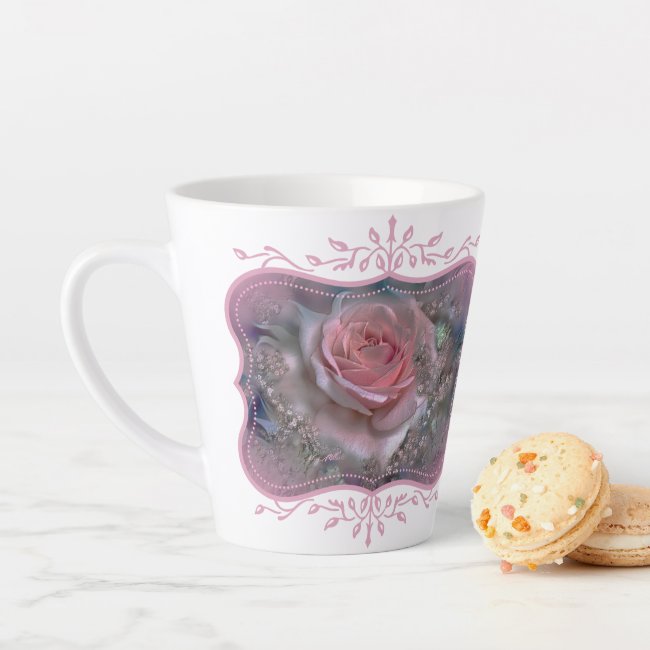 Pink Rose - Latte Mug