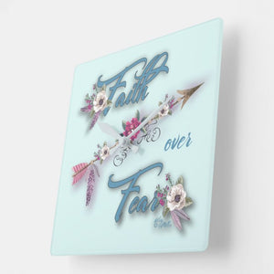 Faith Over Fear - Square Wall Clock