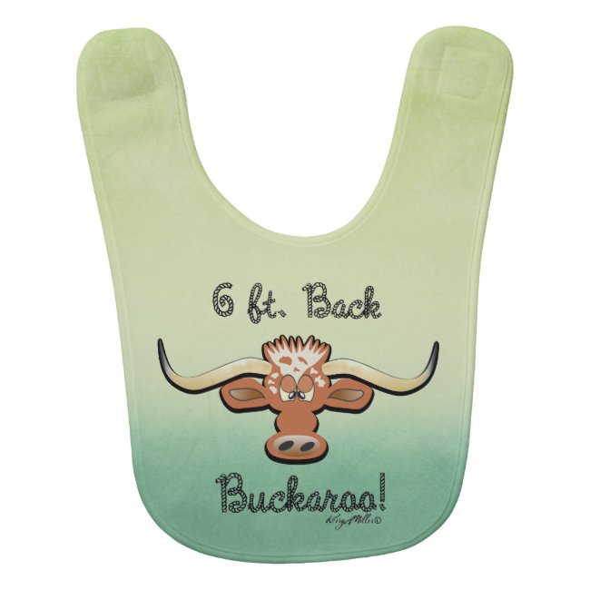 6 Ft. Back Buckaroo, Longhorn Steer - Baby Bib