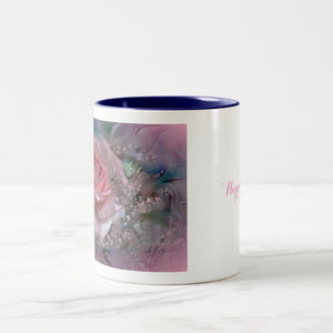 Pink Rose - Two-Tone Coffee Mug