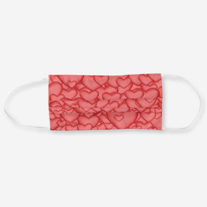 Hearts On Pink Background - Cloth Face Mask