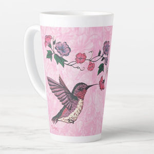 Hummingbird & Flowers - Latte Mug