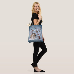 Bunny & Snow Birds - Tote Bag