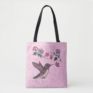 Hummingbird & Flowers - Tote Bag