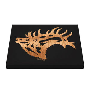 Bull Elk Silhouette - Canvas Print