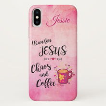 Load image into Gallery viewer, I Run On Jesus, Chaos and Coffee - Case-Mate iPhone Case