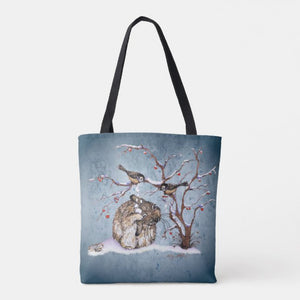 Bunny & Snow Birds - Tote Bag