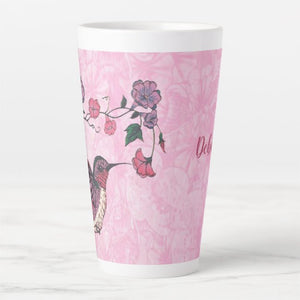 Hummingbird & Flowers - Latte Mug