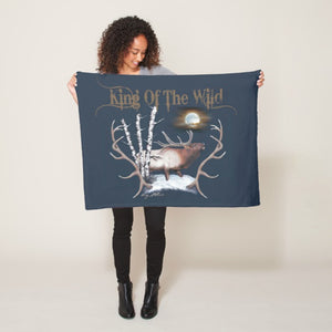 King Of The Wild~Bull Elk - Fleece Blanket