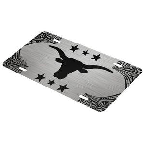 Longhorn Steer Silhouette - License Plate