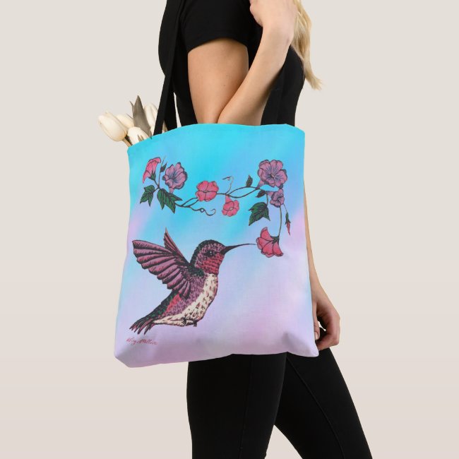 Hummingbird & Flowers - Tote Bag