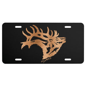 Bull Elk Silhouette - License Plate