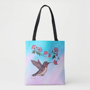 Hummingbird & Flowers - Tote Bag