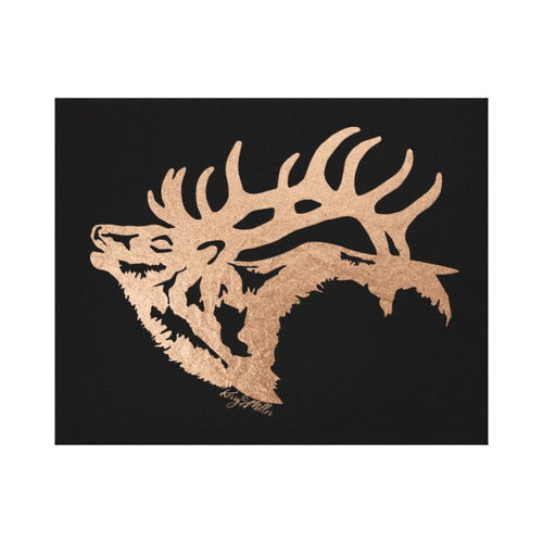 Bull Elk Silhouette- Canvas Print