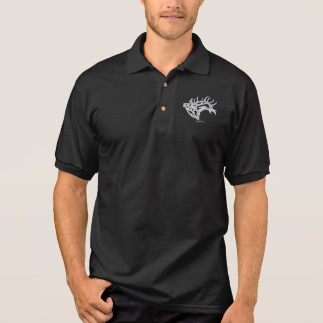 Bull Elk Silhouette - Polo Shirt