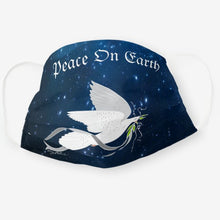 Load image into Gallery viewer, Peace On Earth &amp; White Dove - Cloth Face Mask