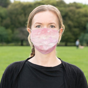 Hearts On Pink Background - Cloth Face Mask