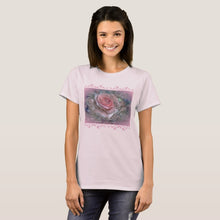 Load image into Gallery viewer, Pink Rose &amp; Floral Border - Women&#39;s T-Shirt