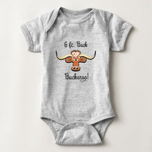 Load image into Gallery viewer, 6 Ft. Back Buckaroo, Longhorn Steer - Baby Bodysuit