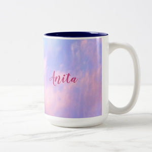 Hummingbird and Flowers - Two-Tone Coffee Mug