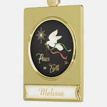 Load image into Gallery viewer, White Dove - Gold Plated Banner Ornament