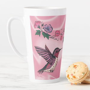 Hummingbird & Flowers - Latte Mug