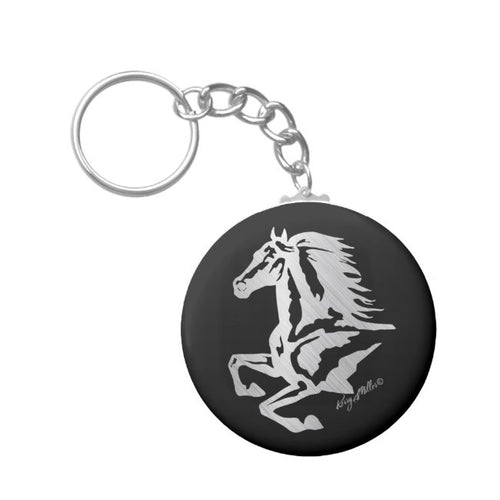 Silver Horse Silhouette - Keychain